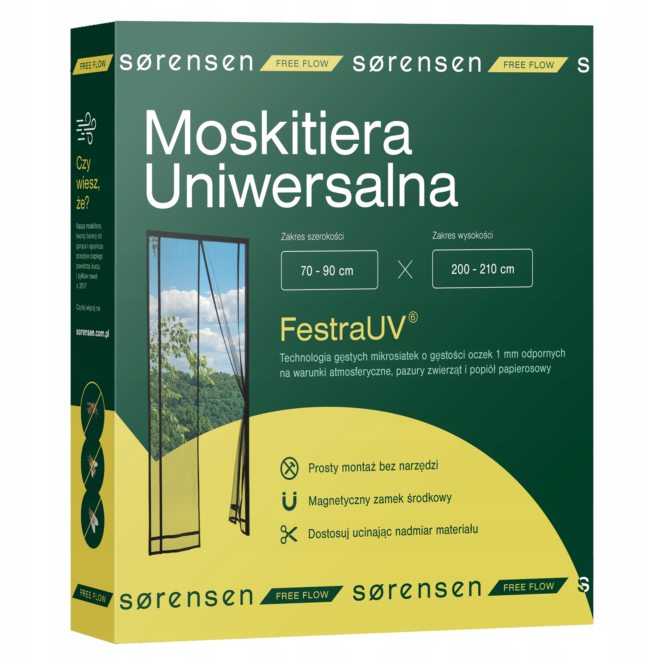 Sorensen Moskitiera Magnetyczna Drzwi Mokitiera Balkon 70/80/90 x 200/210