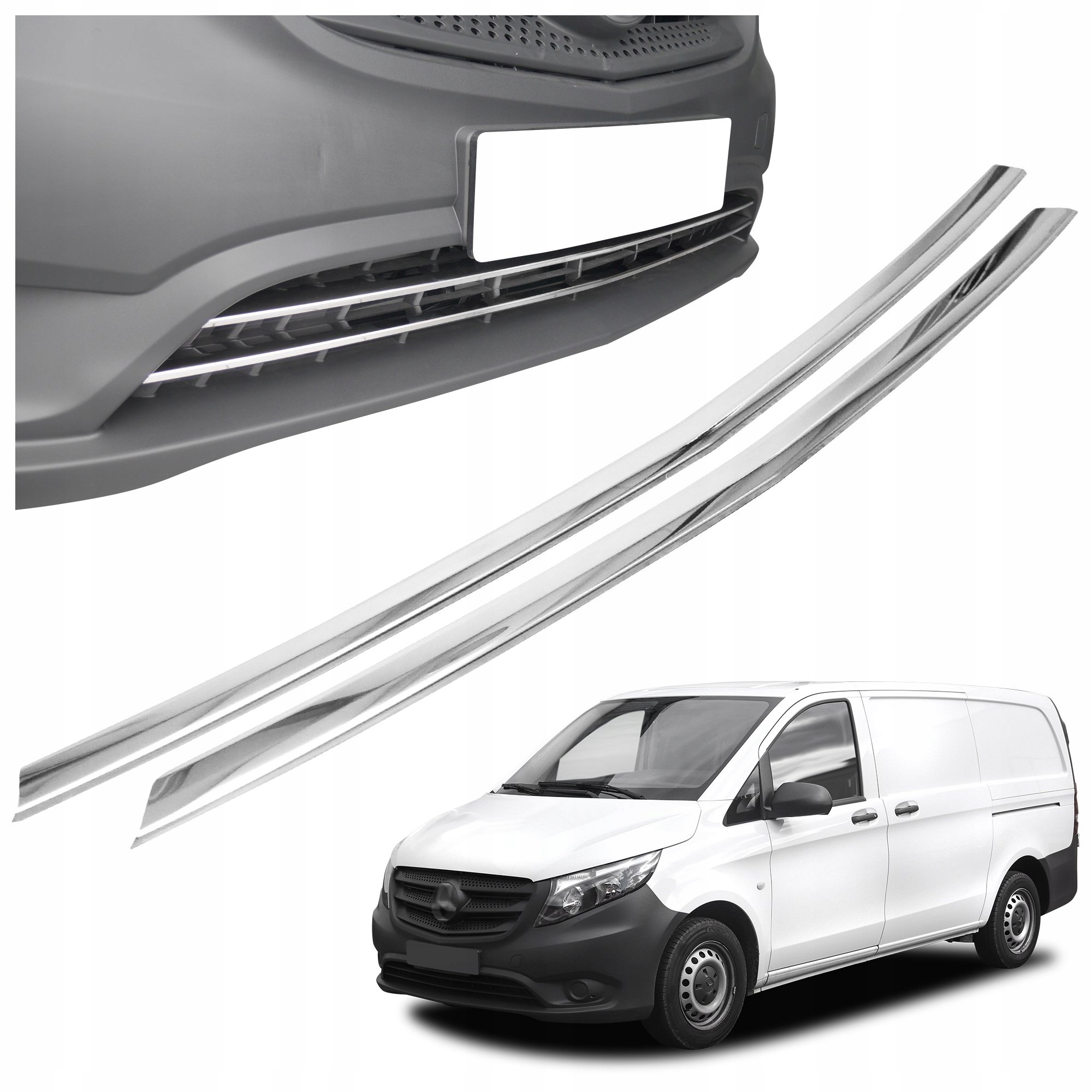 Lišty atrapy predného nárazníka pre Mercedes-benz Vito III W447 2014-2019