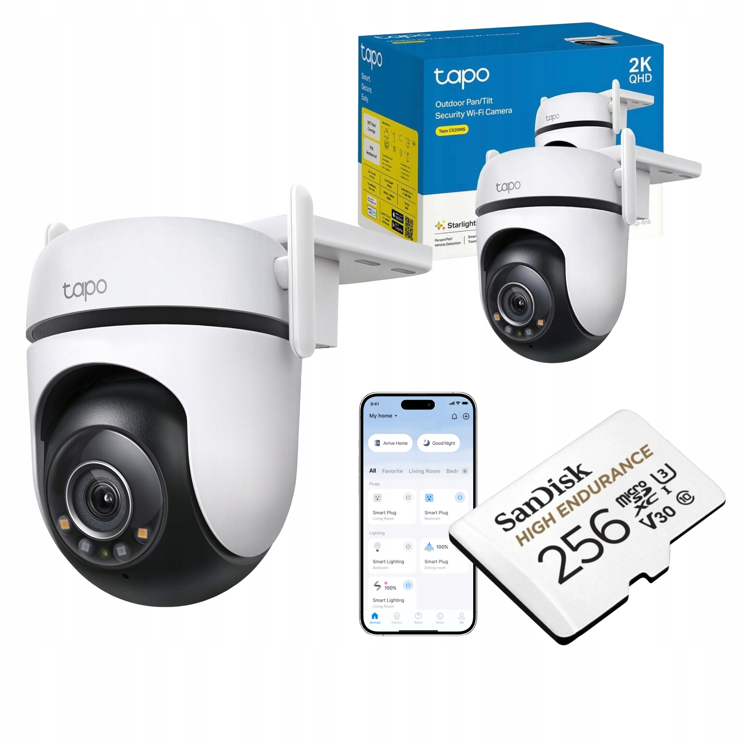 Kamera Zewnętrzna Tp-link Obrotowa 2K Audio 256GB Karta pamięci V30 U3