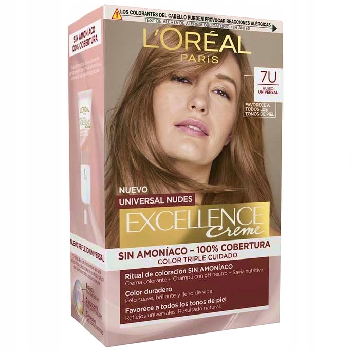 Paris Excellence Universal Nudes trwała farba bez amoniaku 7U Uniwersalny blond