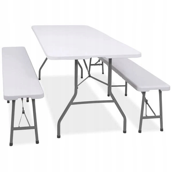 Skladací stôl 180x74x74 cm s lavicami Springos GF0099