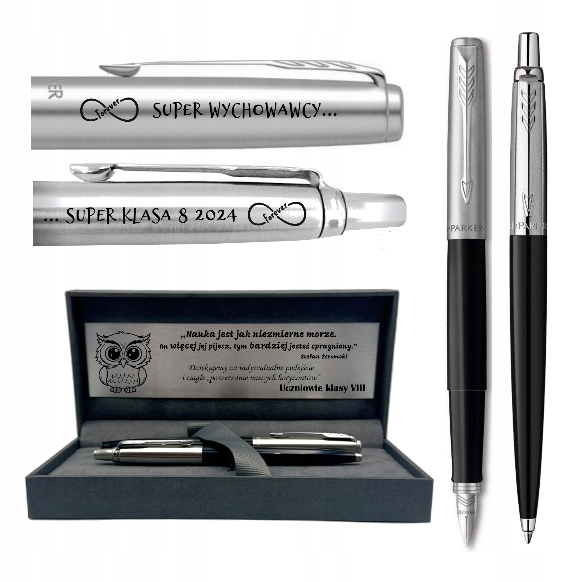 Długopis i pióro wieczne Parker Pudełko Grawer Prezent