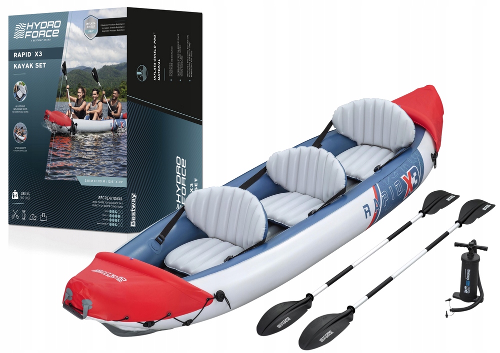 Tříosobový nafukovací kajak 381 x 100 cm Bestway 65132
