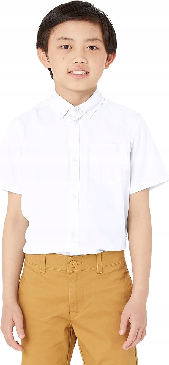 AMAZON ESSENTIALS Koszula chłopięca biała z krótki rękaw r.14-16 plus size