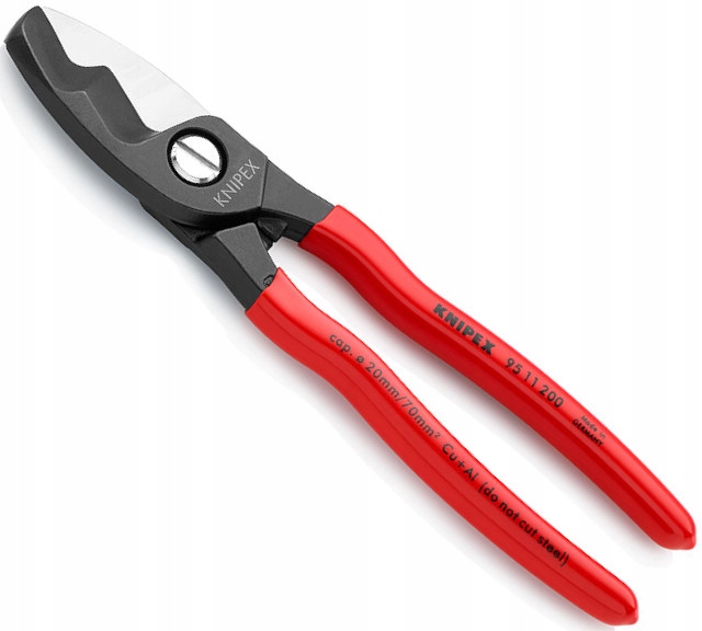 KNIPEX 95 11 200 NOŻYCE DO KABLI PODWÓJNE OSTRZE