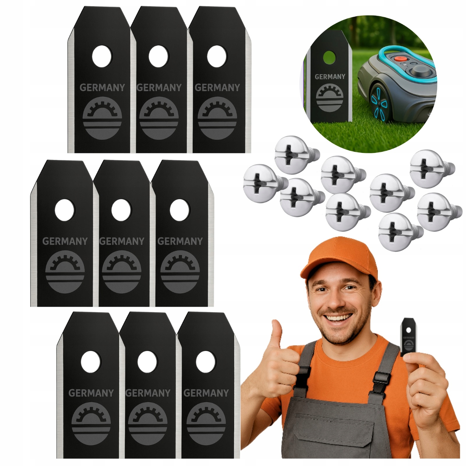 Titanové Čepele Pro Robotickou Sekačku Gardena Sileno city, life, minimo 9 ks