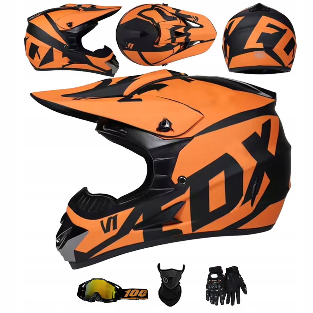 Motocyklová Přilba Lehká Enduro Quada Brýle Rukavice Maska M