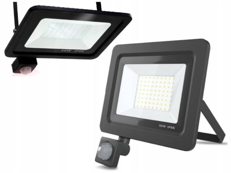 

Lampa Halogen Zewnętrzny na Garaż 50W IP65 +Czujka