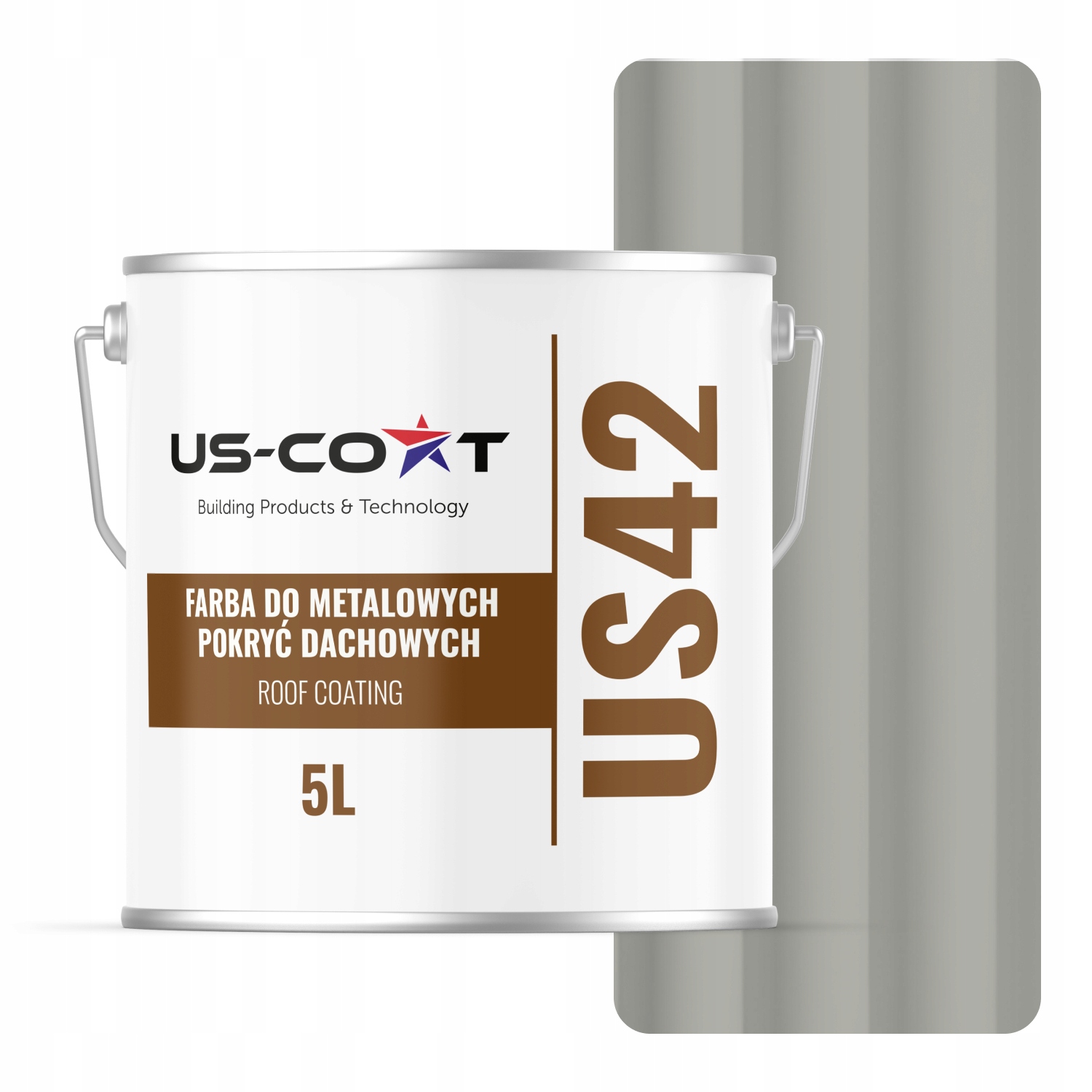 Farba Na Strechu Kovová Oceľ Šedá Achátová RAL7038 5L Polomatná