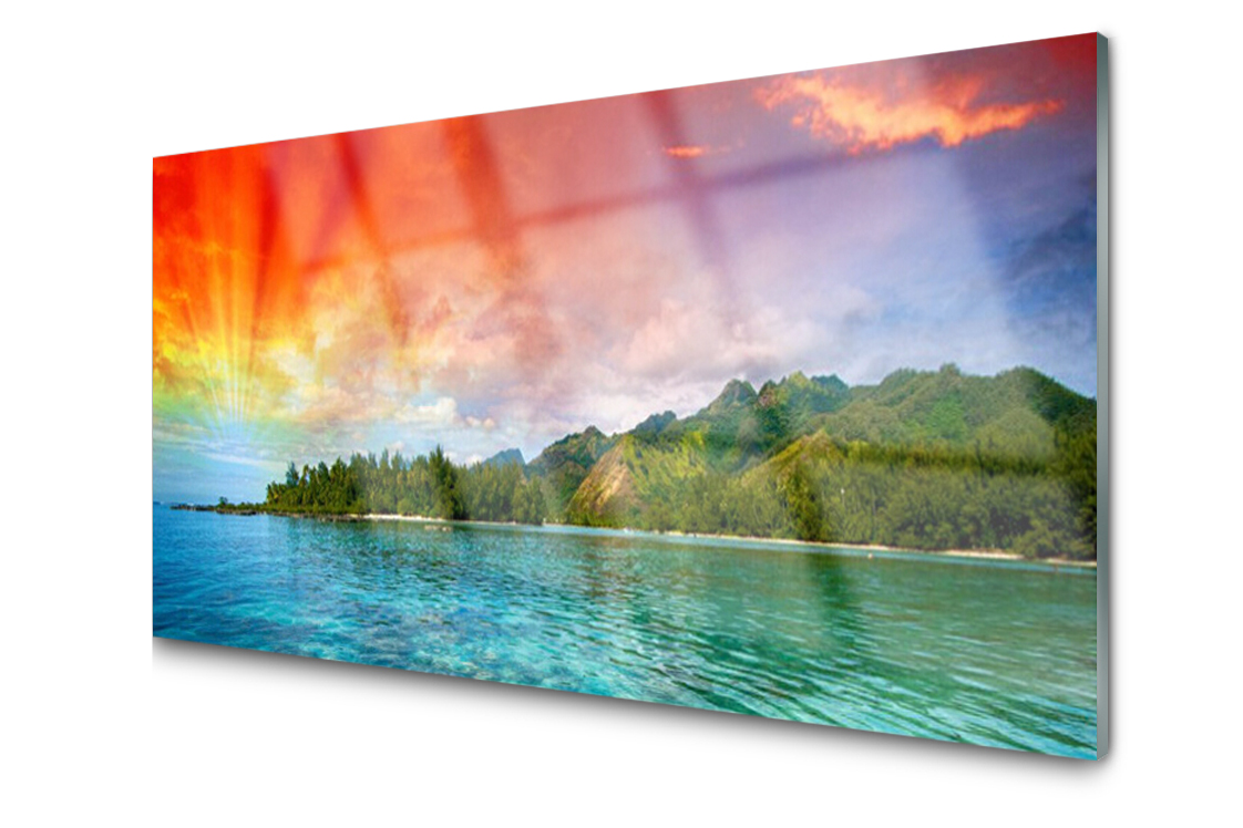

Panel szklany Płytka Morze Las Niebo 100x50
