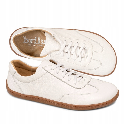 Brilu Polskie Damskie Skórzane Sneakersy Barefoot Unity Białe 38