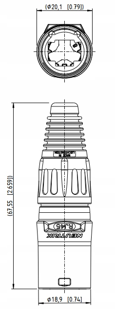 OBUDOWA RJ45 NE8MX-B-1 ETHERCON RJ-45 NEUTRIK OSŁONA NA ZŁĄCZE Kod producenta NE8MX-B-1