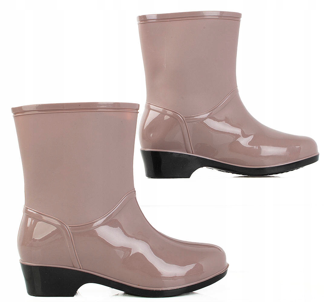 RÓŻOWE KRÓTKIE KALOSZE BOTKI DAMSKIE 38 Płeć kobieta