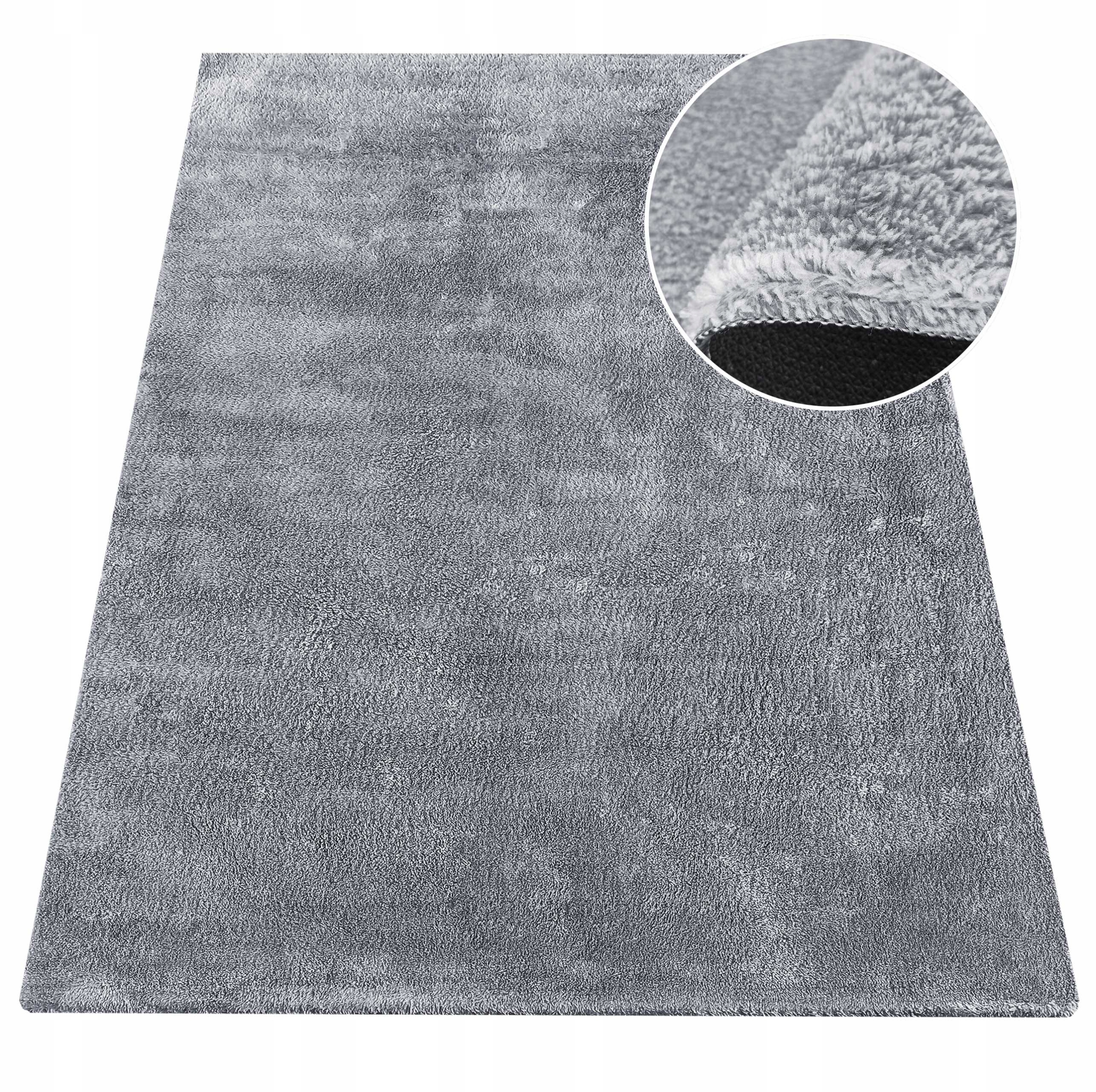 Pluszowy Dywan Enzo Shaggy Miękki 80x150 szary