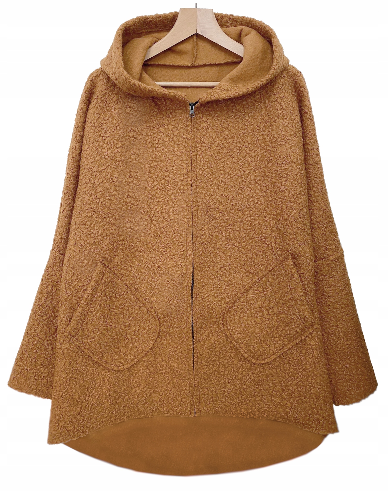 KOBIECY PŁASZCZ BARANEK Kaptur Kieszenie KOLORY Marka inna