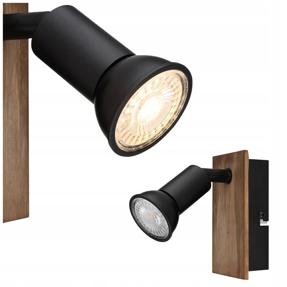 Drewniany reflektor ścienny z włącznikiem DREW