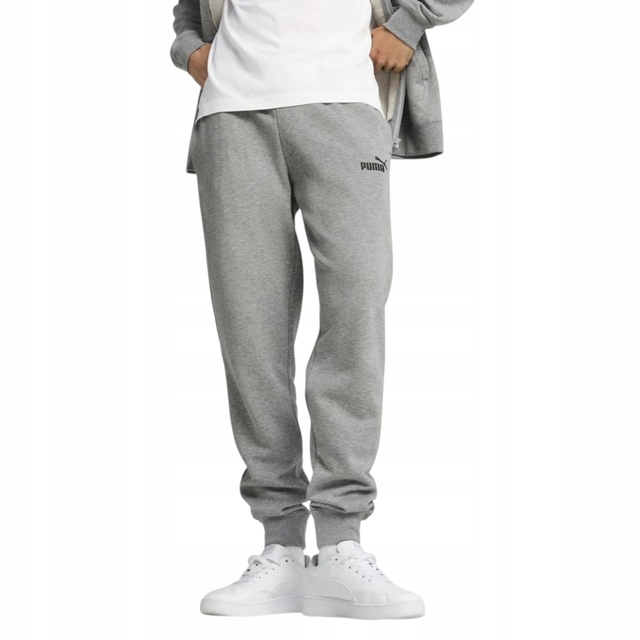 Puma Pánské Tepláky Ess NO.1 Logo Slim Sweatpants, Šedé, vel. M