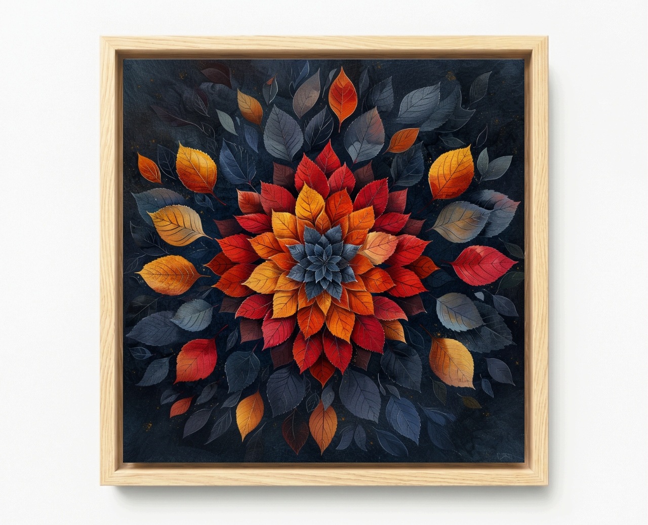 Obraz Rama American Box Abstrakcia Mandala Listy Jeseň Harmonia 60x60