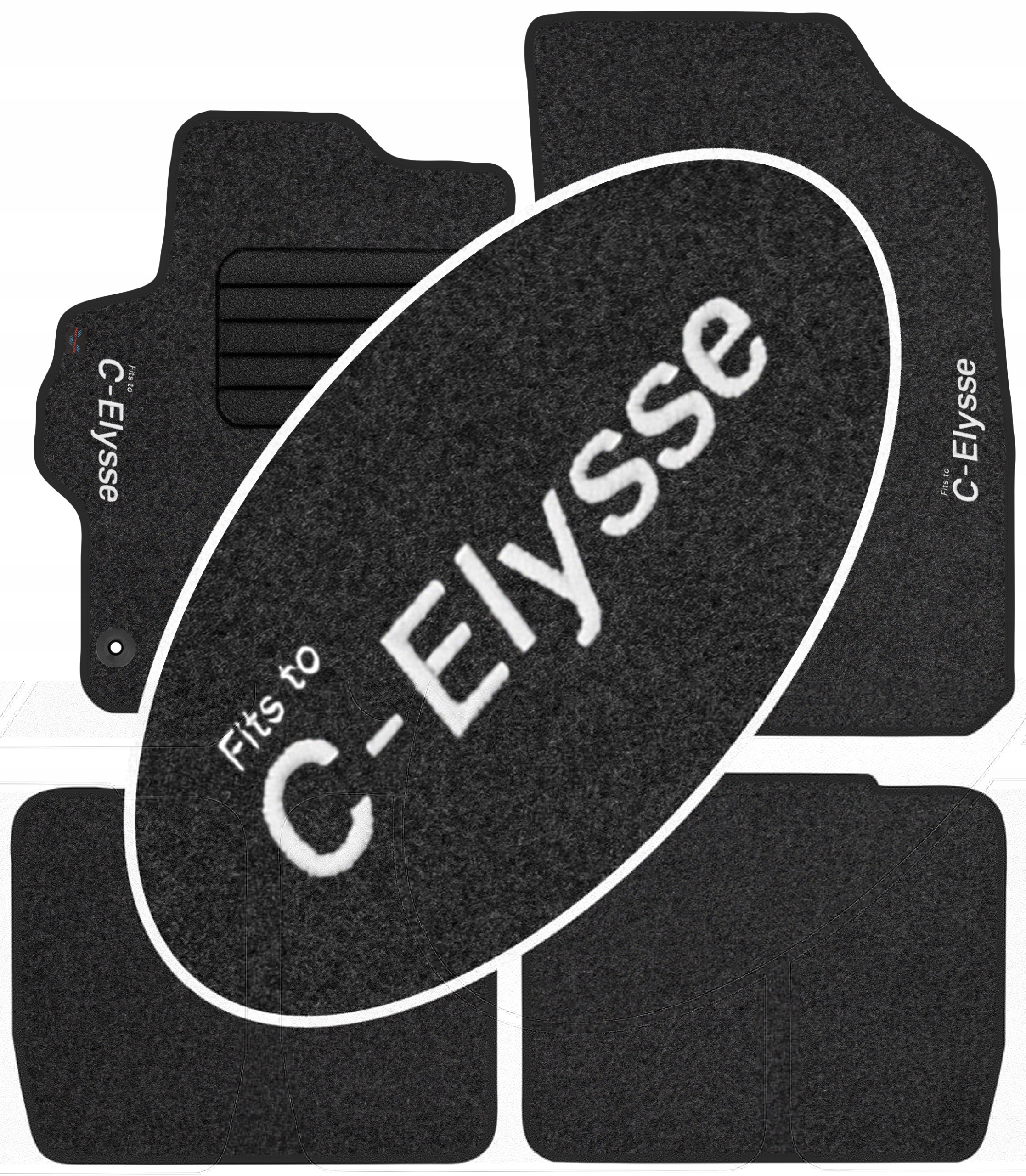 Citroen C-Elysee 2012-килимки з вишивкою