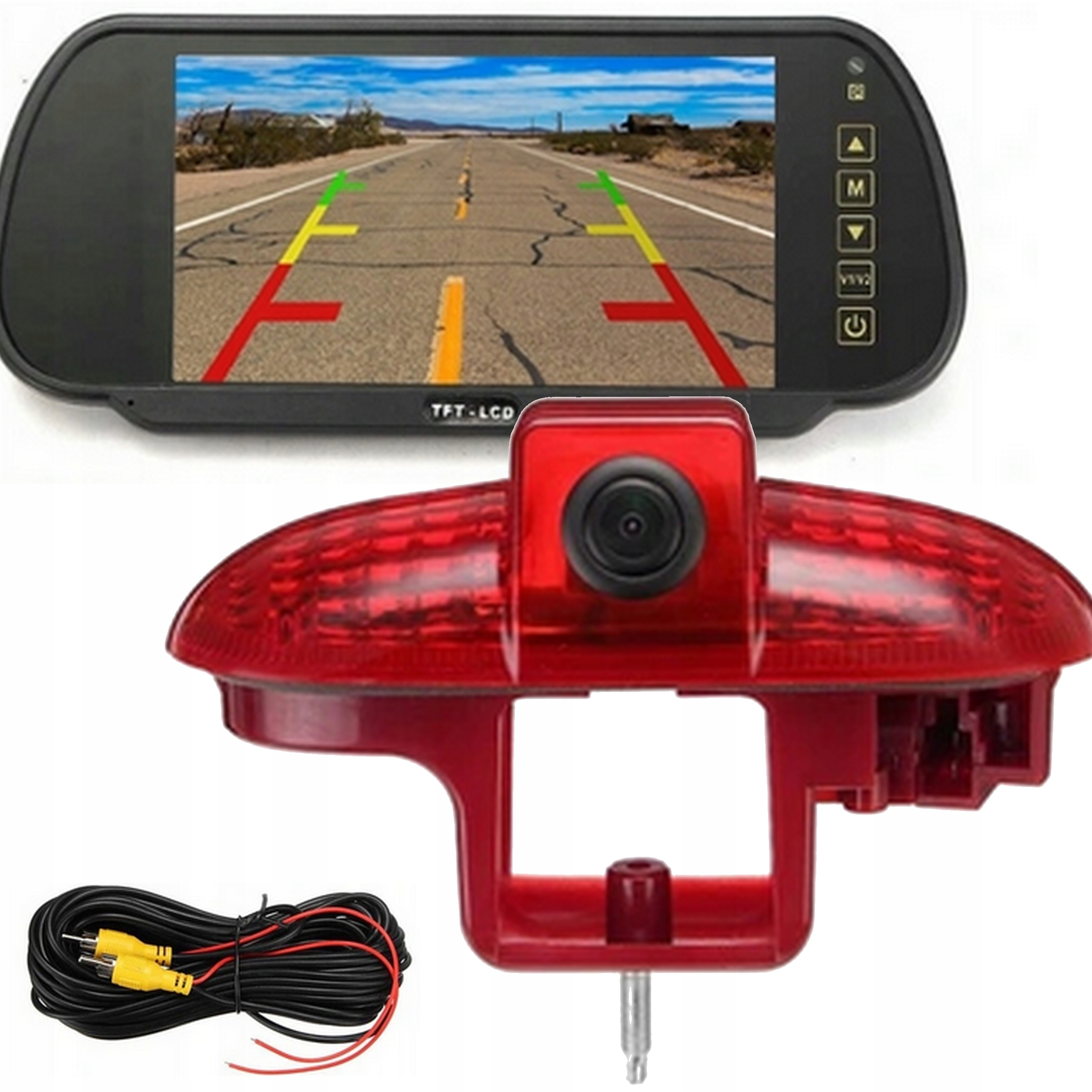 Car ZESTAW COFANIA ŚWIATŁO STOP Z KAMERĄ MONITOR 7' TRAFIC VIVARO COMBO