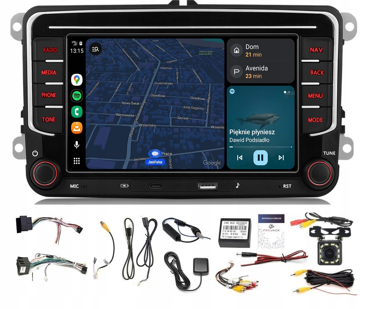 Rádio Navigácia Gps Android Vw Polo V 2009-2017 Wifi Carplay 6GB 128GB
