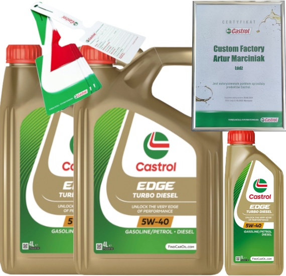 CASTROL EDGE TURBO DIESEL 5W40 9L RN0700 RN0710 VW 505 00 + ZAWIESZKA