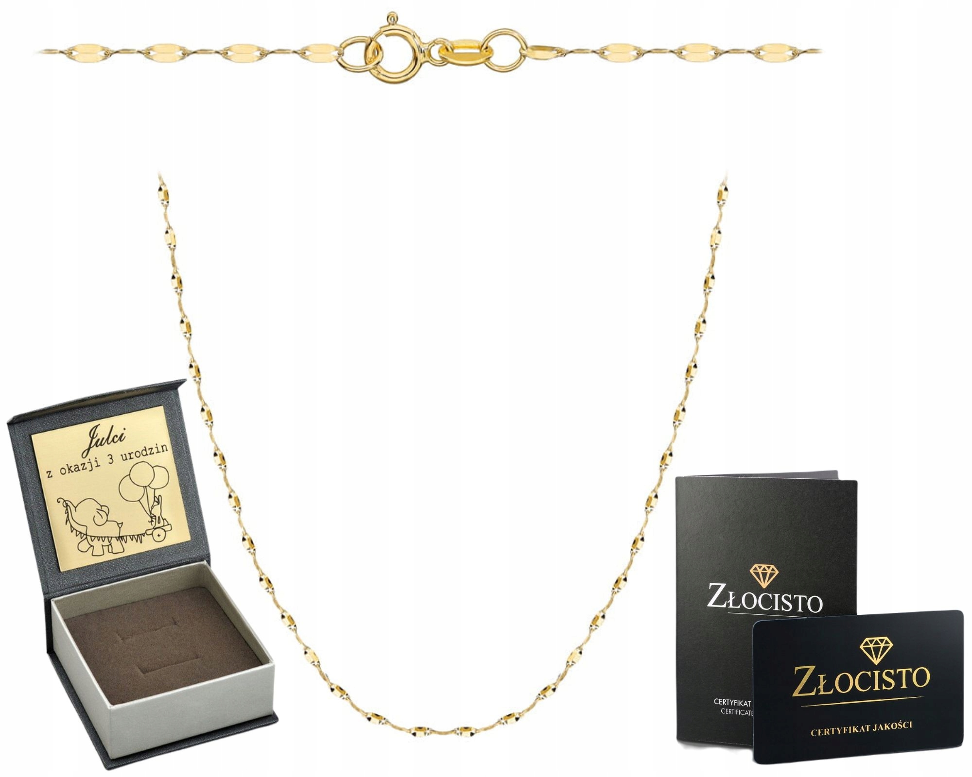 Zlatý Náhrdelník Finezja Jemný 585 Gravírování Jako Dárek
