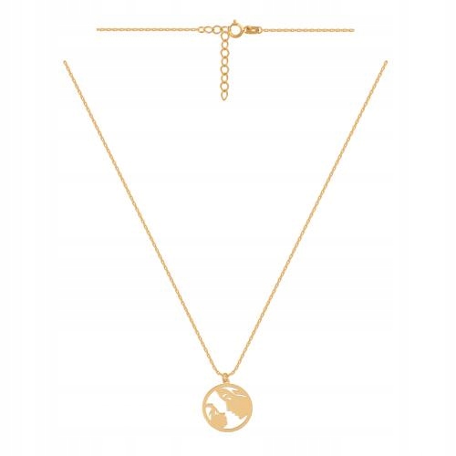 Jemný zlatý náhrdelník 585 zakončený prvkem s obrázkem ženy