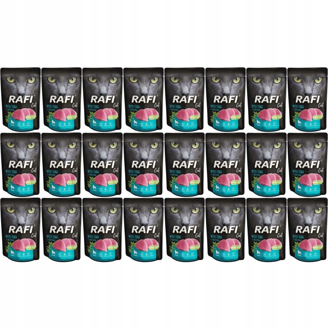 Levně Vlhké Krmivo Pro Kočky Tuňák Rafi Sada 24X100 G