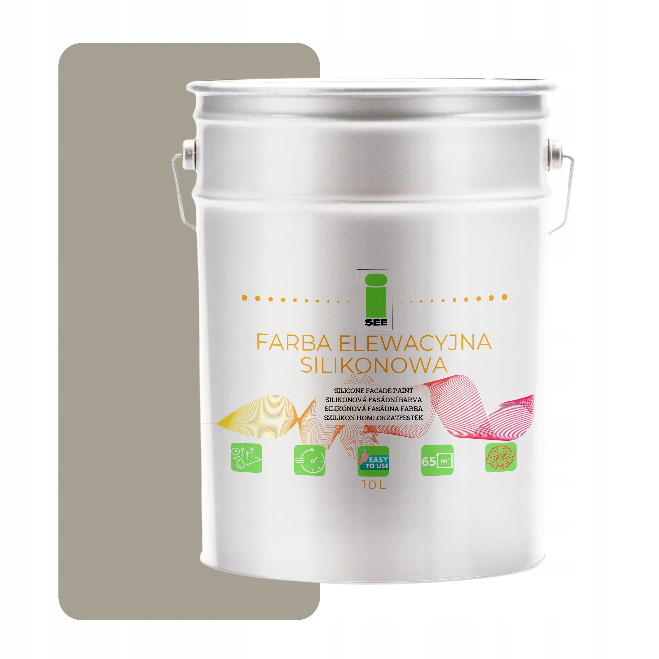 Fasádna Silikónová Fasádna Farba Šedá Teplá 10 L Paropriepustná