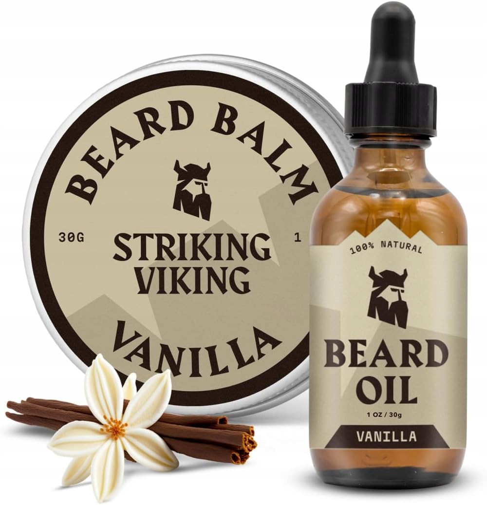 Striking Viking Olej na vousy Změkčování Hydratace Vanilka Argan Jojoba