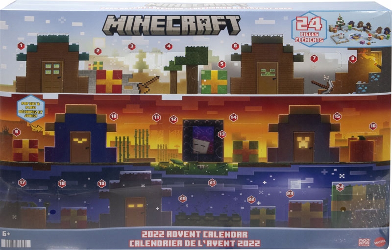 Адвент-календарь Minecraft Mattel HHT64, фигурки Mob Head Minis и аксессуары, от 6 лет — фото 2