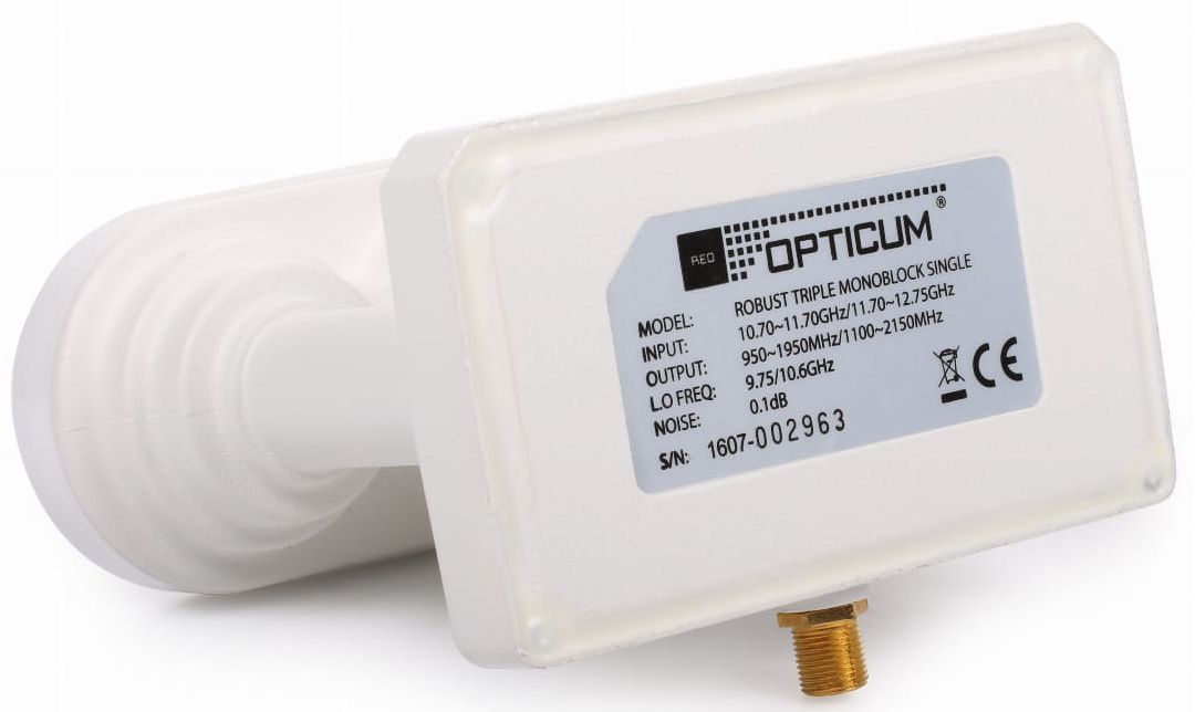 Konwerter Monoblock TRIPLE SINGLE Opticum LNB Astra HotBird 3 Stopnie Marka Opticum