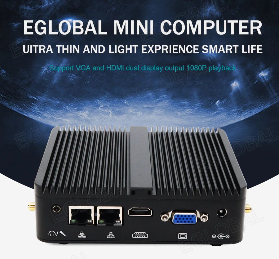 Przemysłowy mini PC Intel WiFi HDMI VGA 2xRJ45 RS Model M4