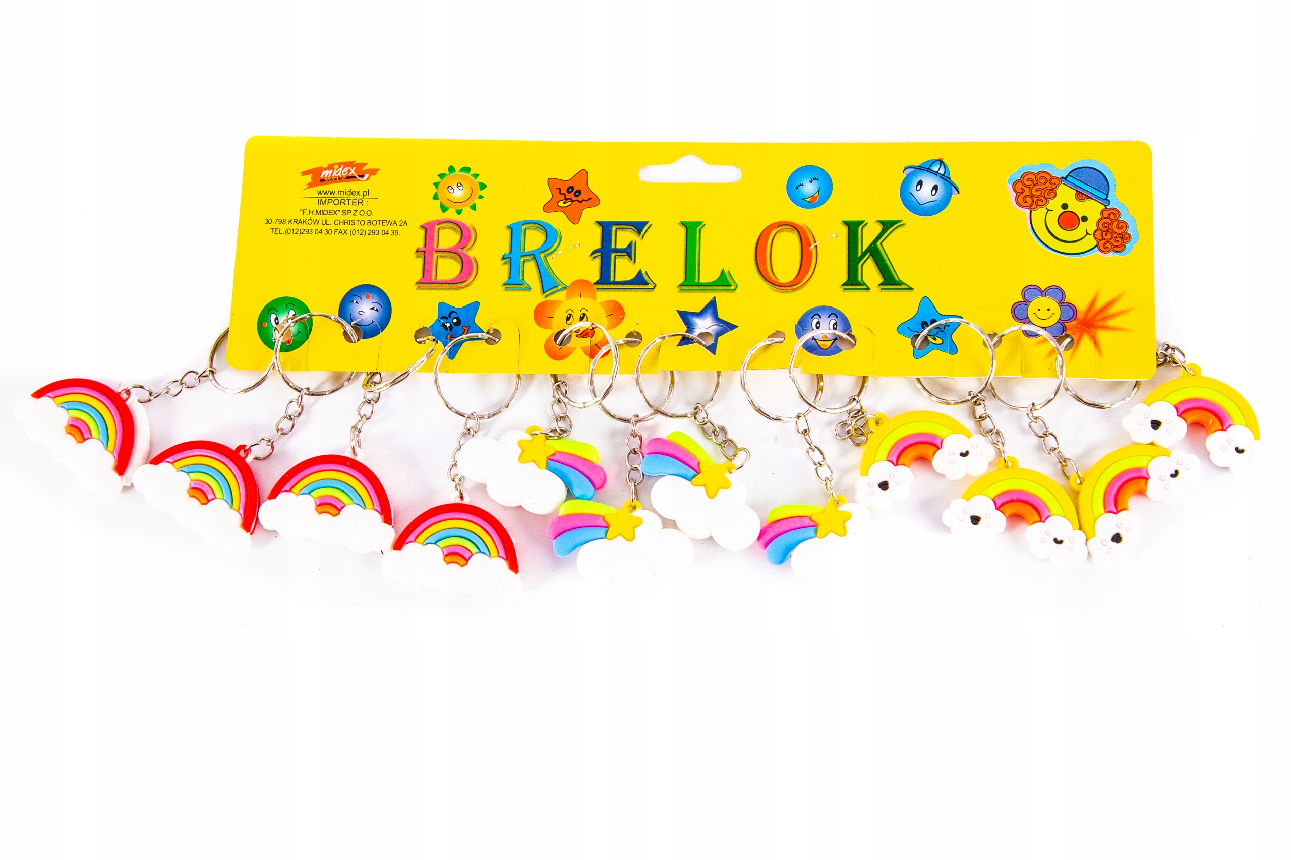 

Bajkowy Brelok Tęcza 12szt Gumowy Breloczek