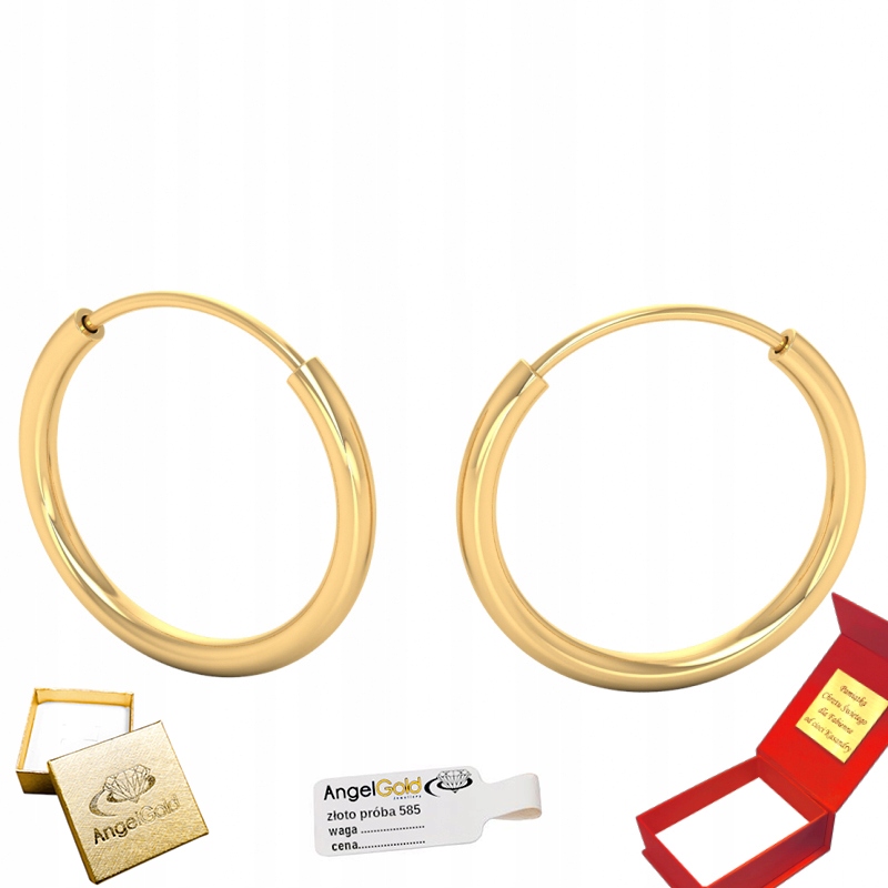 Náušnice Z Kruhu Ze Zlata Ryzosti 585 Průměr 12,5 MM