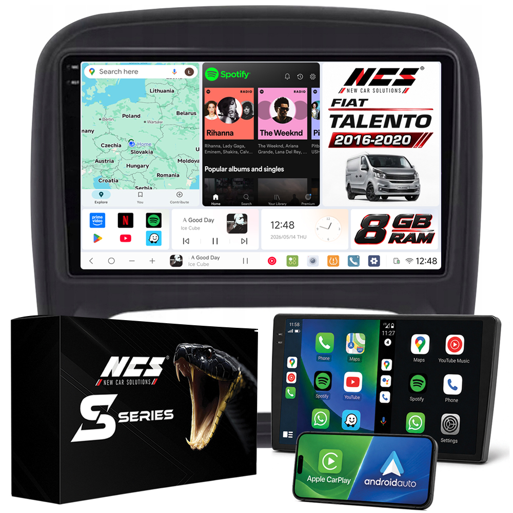Rádio Navigace Ncs DS9 Fiat Talento 2016–2020 Android 8GB Lte 9″