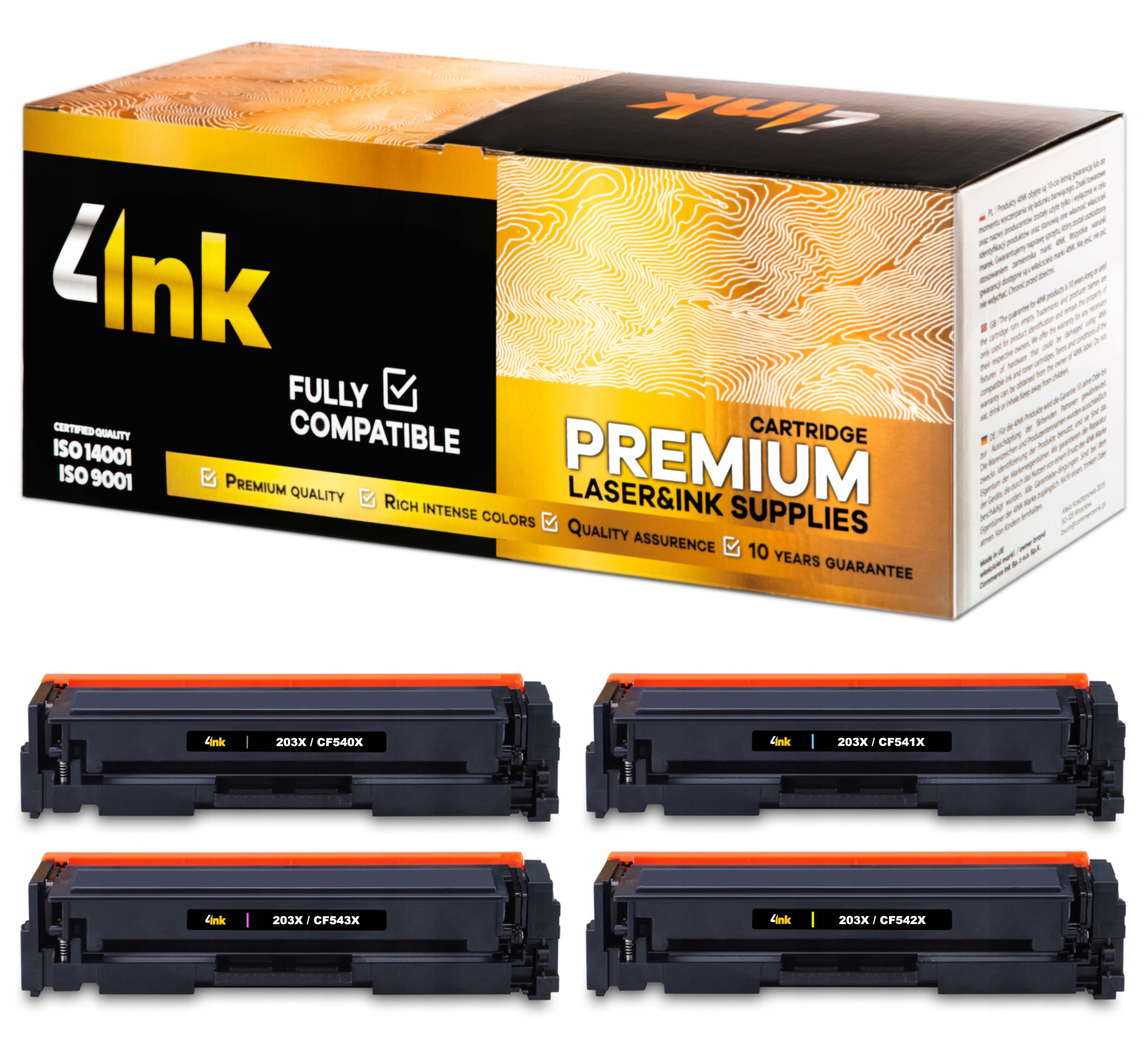 

4x Toner Do Hp 203X CF540X M254dw M254nw M281fdw