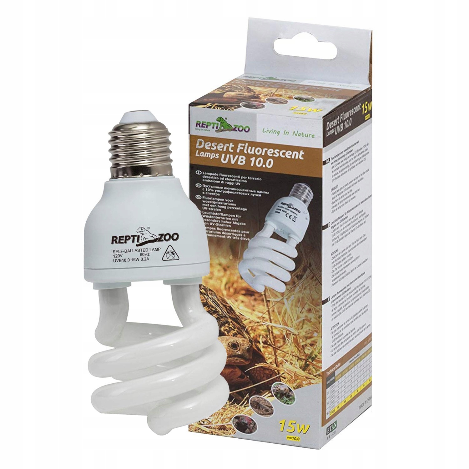Kompaktní Žárovka 10.0 Uvb E27 15W Pro Plazy, Pouštní Terárium