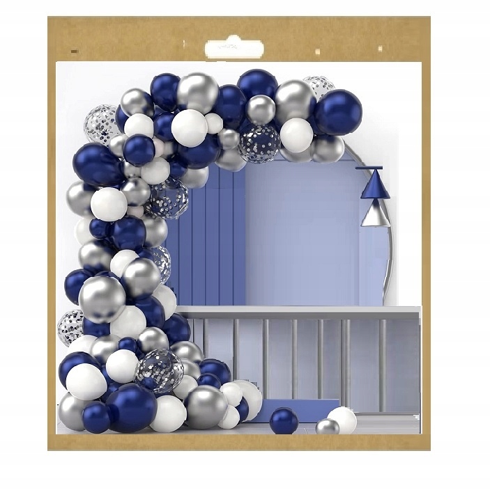 

Balony granat srebrne konfetti Łuk girlanda 122szt