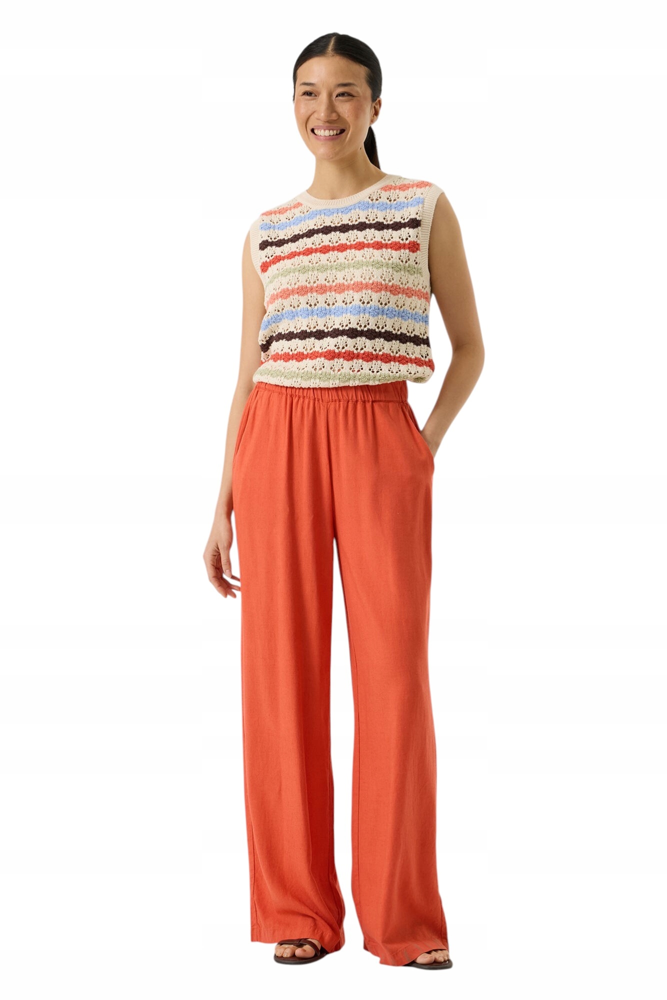 Dámské Volné Lněné Kalhoty Široké, Volné, Ženské Stylové Garcia S