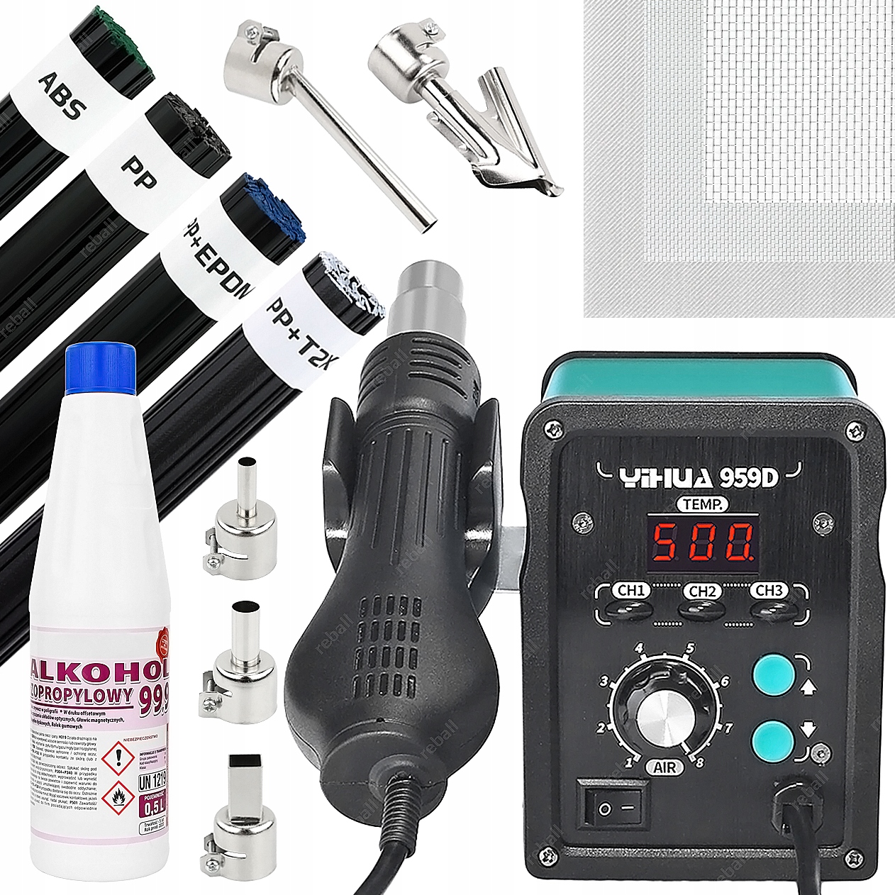 Sada Svařovacích Strojů Na Plasty Hotair Yihua 959D 700W Pojivo Abs Pp Epdm Ipa