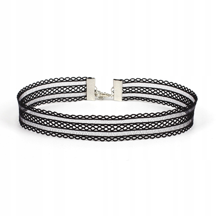 

Choker Koronkowy Haft Czarny Naszyjnik Gothic CH09