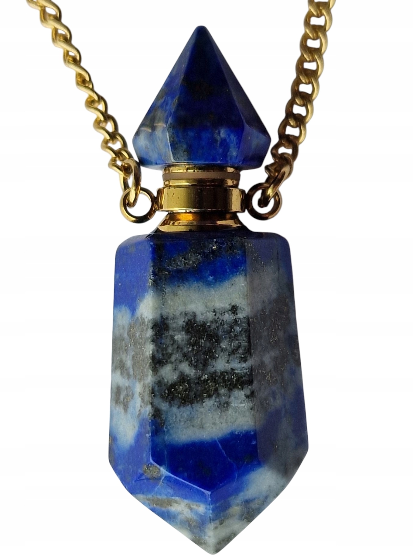 Lapis Lazuli Lazurit Přírodní Pyrit Náhrdelník Přívěsek Parfém Dobrá Aura