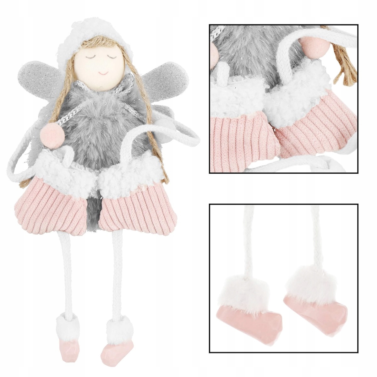 FIGURKA ŚWIĄTECZNA DZIEWCZYNKA ANIOŁEK LALKA 22 cm Szerokość produktu 10 cm