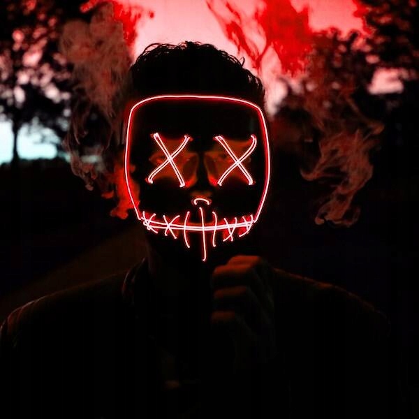 MASKA LEDOWA PURGE NA SYLWESTRA ŚWIECĄCA LED PRZEBRANIE Z PILOTEM IMPREZE Model Maska led halloween świecąca ledowa impreza
