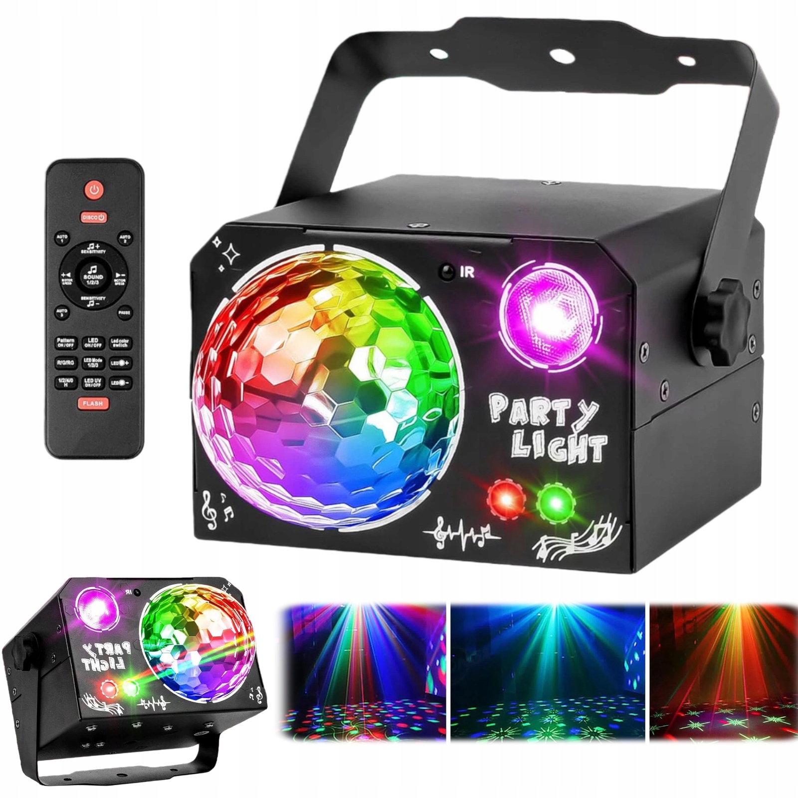 Led Světelný Efekt Disco Osvětlení Na Párty Laserová Koule Rgb Dálkové Ovládání