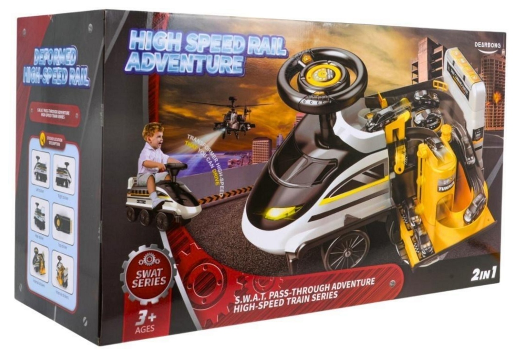 Jeździk z parkingiem 2w1 Policja czarna