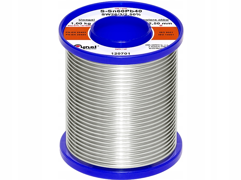 Cín Na Spájkovanie S Tavidlom Spájkovacie Spojivo 1000 g 2,5 mm 1 kg