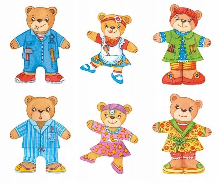 

Puzzle drewniane ubierz misie
